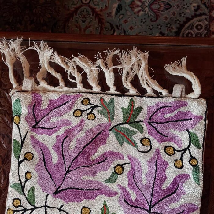 4×1 Bahari Chinari Chainstitch Silk Handmade Runner or Wall Hanging - Image 3