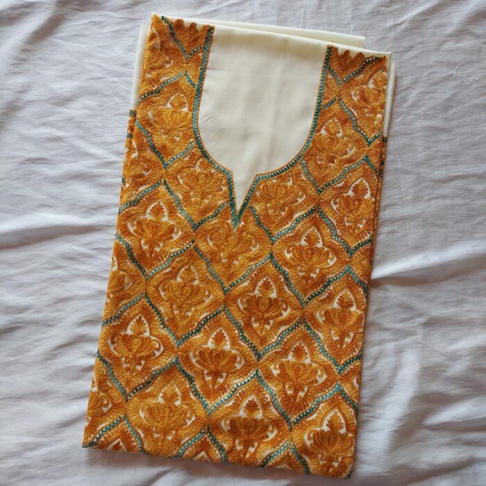 White Summer Cool Jama Aari Work 2Pc Suit