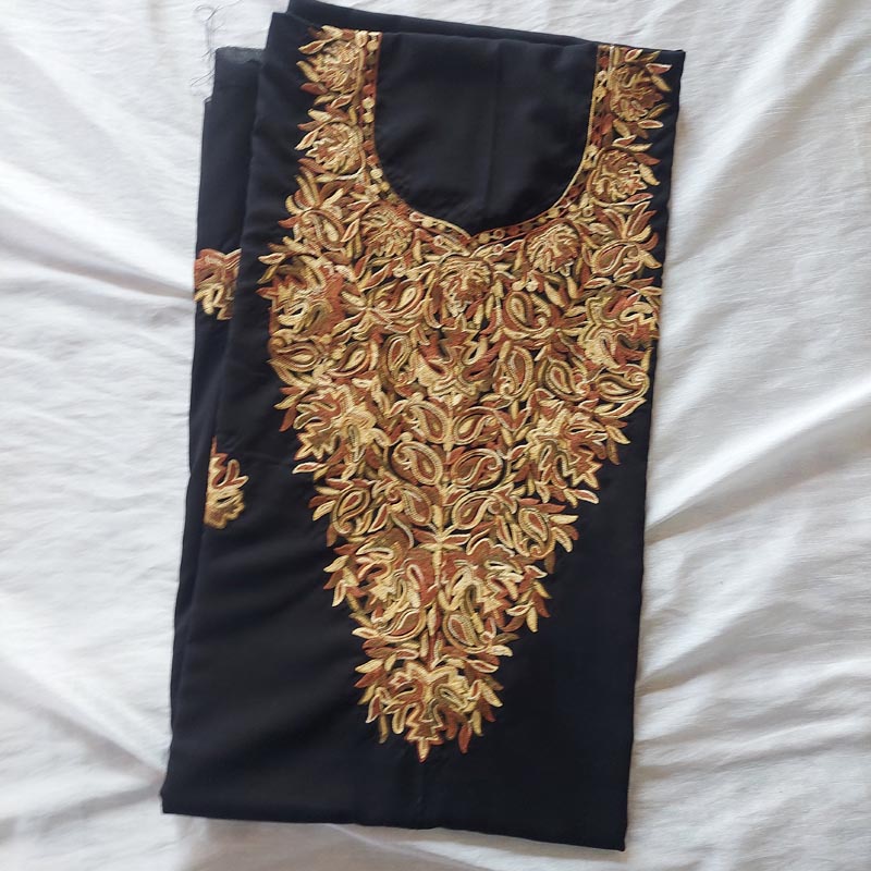 Black Summer Cool Aari Work 2Pc Suit