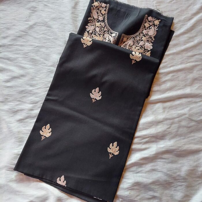 Black Chinari Ruby Cotton Aari Work 2Pc Suit - Image 2
