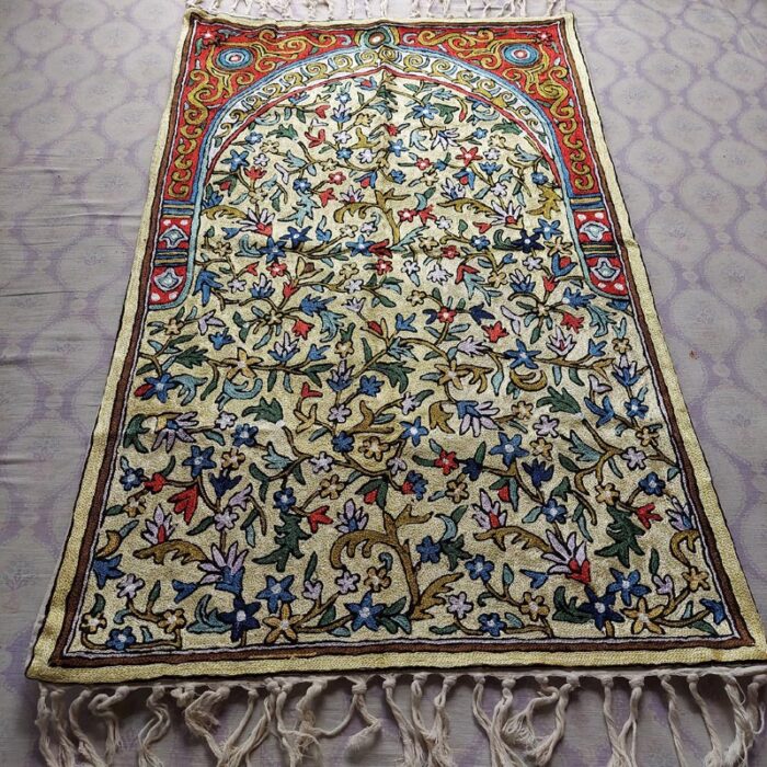 Kashmiri Islamic Prayer Rug - Muslim Janamaz