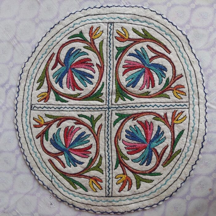 Char Khane Handmade Wool Namda Rug 3x3ft