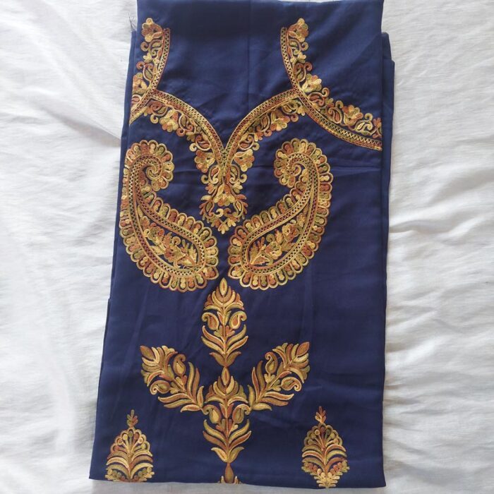 Dark Blue Summer Cool Aari Work 2Pc Suit - Image 2