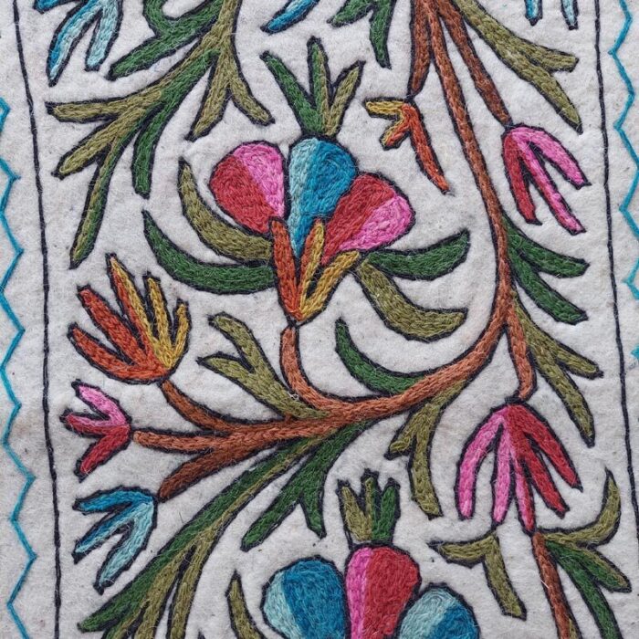 Bodh Posh Kashmiri Felted wool Namda Runner Rug 6x2 - Image 4