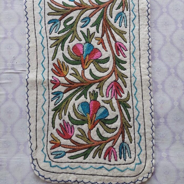 Bodh Posh Kashmiri Felted wool Namda Runner Rug 6x2 - Image 3