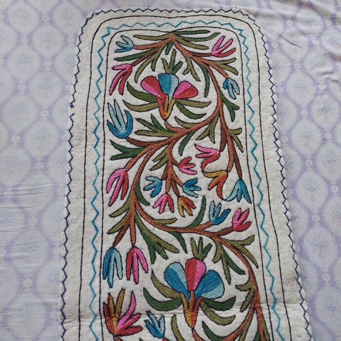 Bodh Posh Kashmiri Felted wool Namda Runner Rug 6x2 - Image 2