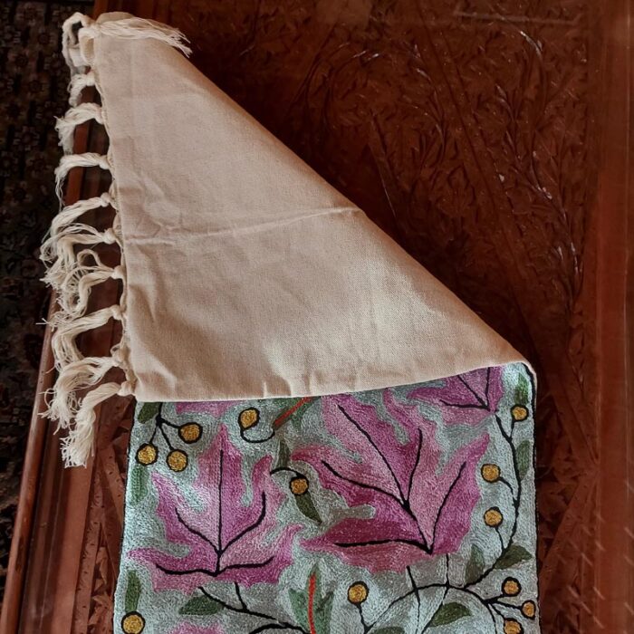 4×1 Sabz Rang Chinari Chainstitch Silk Handmade Runner or Wall Hanging - Image 6