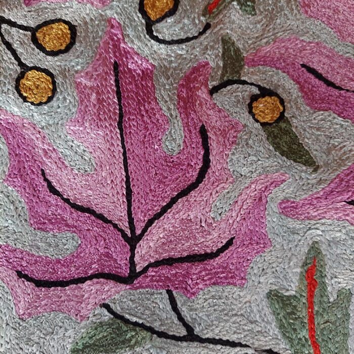 4×1 Sabz Rang Chinari Chainstitch Silk Handmade Runner or Wall Hanging - Image 5