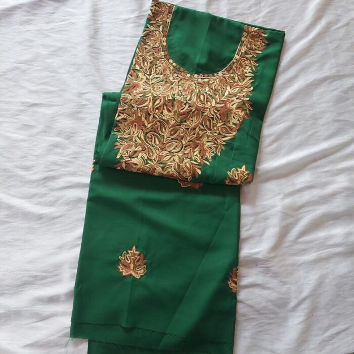 Green Summer Cool Aari Work 2Pc Suit - Image 3