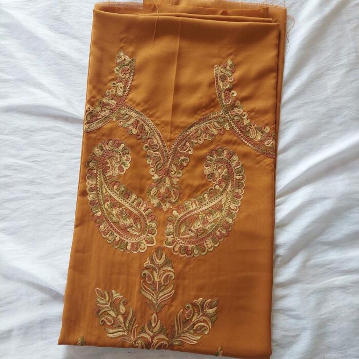 Mustard Summer Cool Aari Work 2Pc Suit