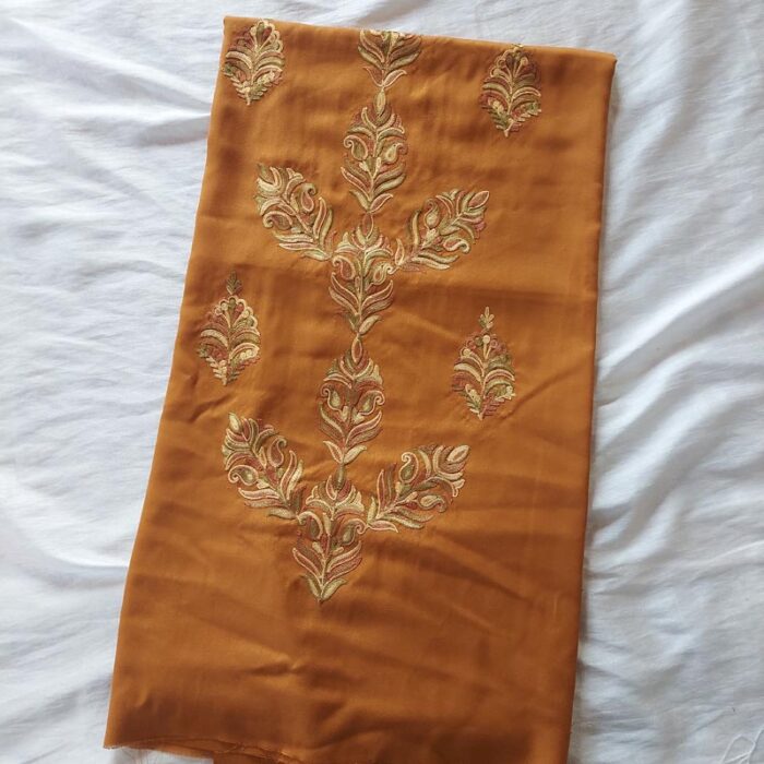 Mustard Summer Cool Aari Work 2Pc Suit - Image 2