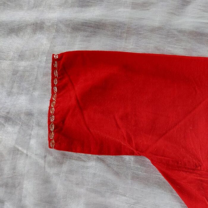 Red Kids Velvet Phiran (Length 30) - Image 3