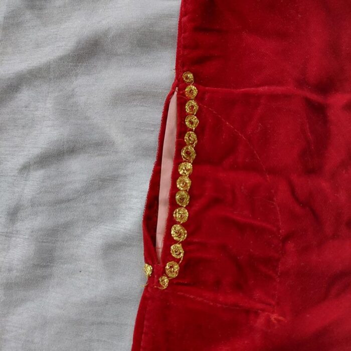 Dark Red Velvet Pheran for Small Girls (Length 27) - Image 5