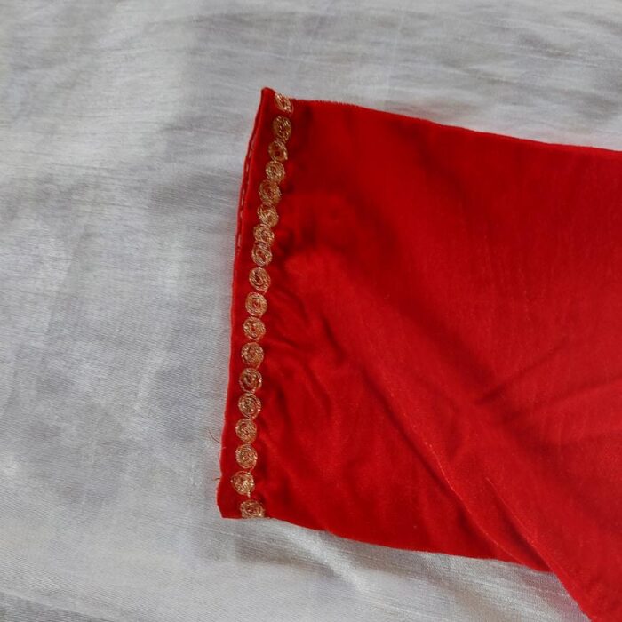 Red Kids Velvet Kashmiri Phiran (Length 30.5) - Image 3