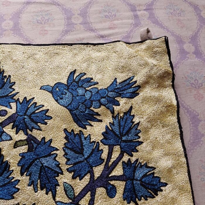 Golden Blue 3x2 Silk Tree of Life Wall Hanging - Image 2