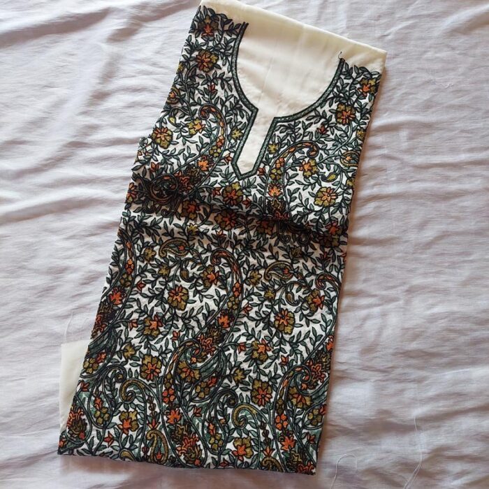 White Summer Cool Aari Work 2Pc Suit - Image 2