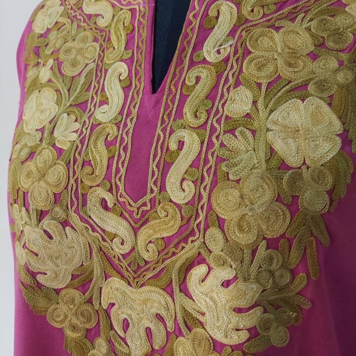 Pink Summer Cool Cotton Aari Kurta - Image 3