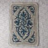 3x2ft Blue Handmade Wool Aari Embroidered Namda Rug