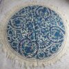 6ft Chinari Round Handmade Pure Wool Aari Embroidered Namda Rug