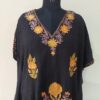 Black Floral Crush Cotton Aari Work Kaftan L48