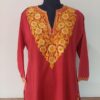 Red Summer Cool Cotton Aari Kurta