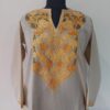 Light Khaki Summer Cool Cotton Aari Kurta
