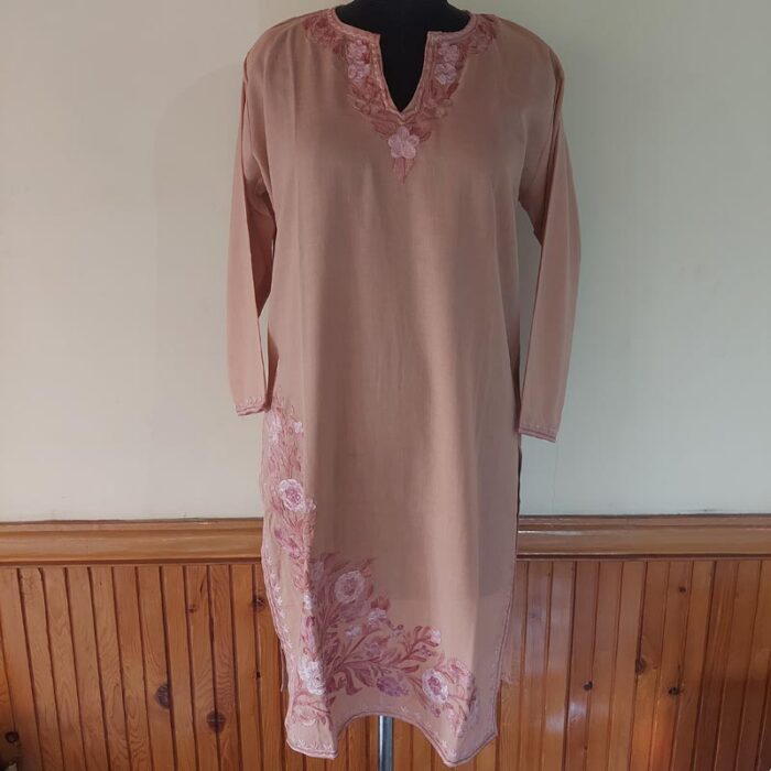 Peach Summer Cool Cotton Aari Kurta - Image 2