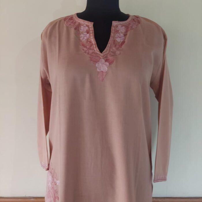 Peach Summer Cool Cotton Aari Kurta