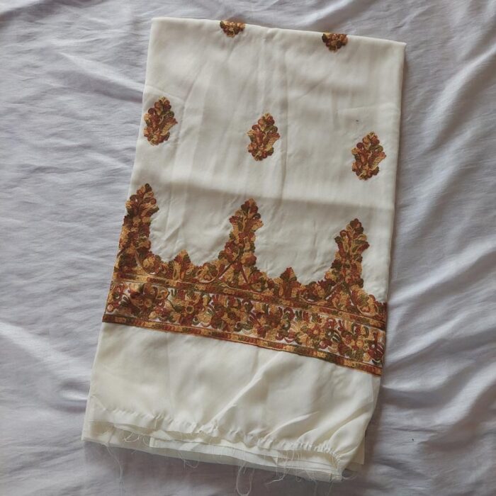 White Summer Cool Aari Work 2Pc Suit - Image 2