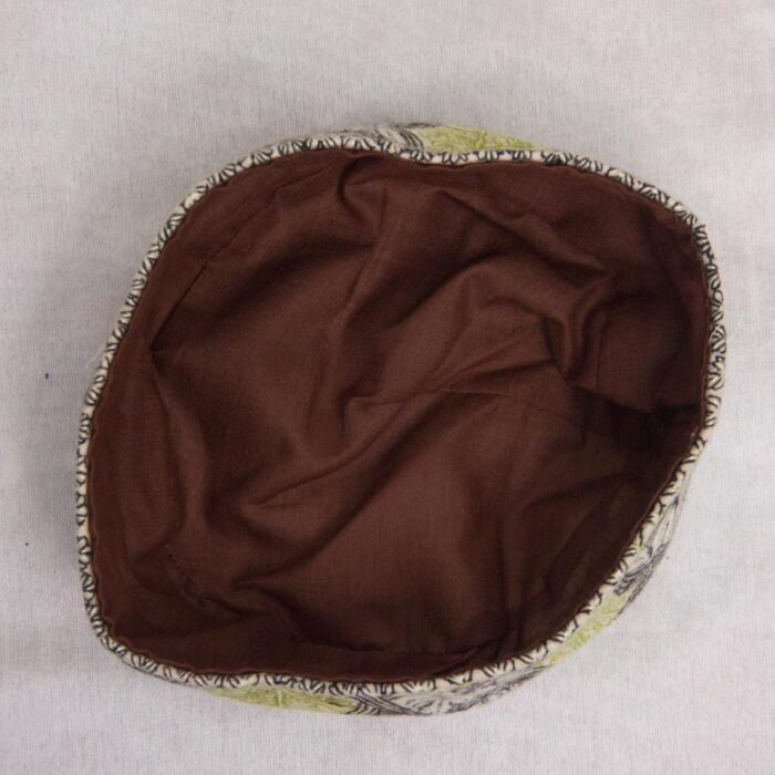 Cream Semi Pashmina Hand Sozni Cap - Image 4