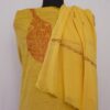Light Mustard Khadi Cotton 3pc Suit with Sozni Handwork