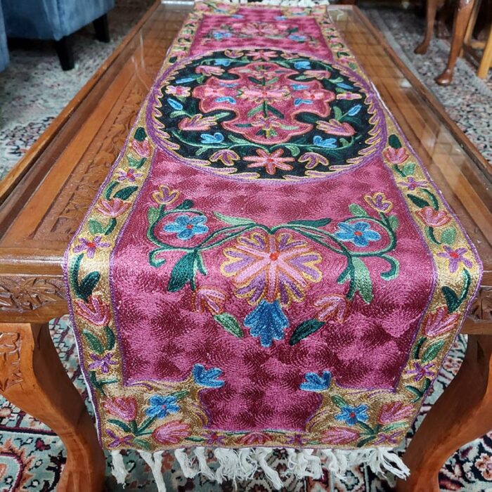 4×1 Bodh Posh Chainstitch Silk Handmade Runner