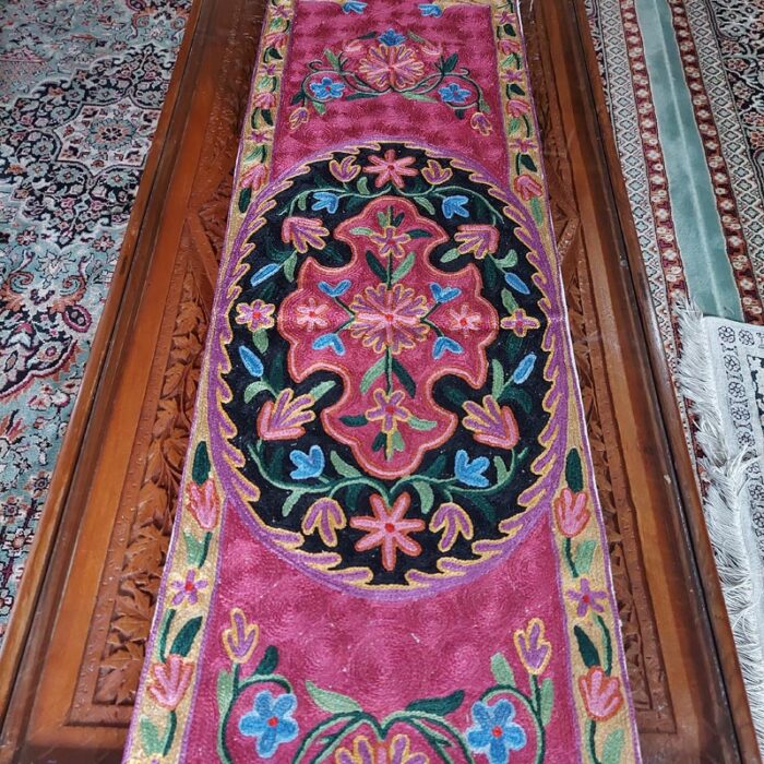 4×1 Bodh Posh Chainstitch Silk Handmade Runner - Image 2