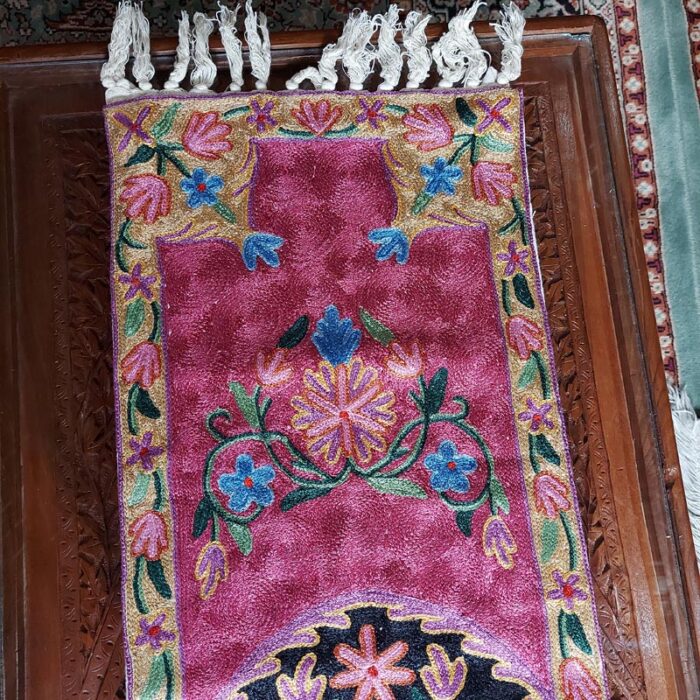 4×1 Bodh Posh Chainstitch Silk Handmade Runner - Image 3