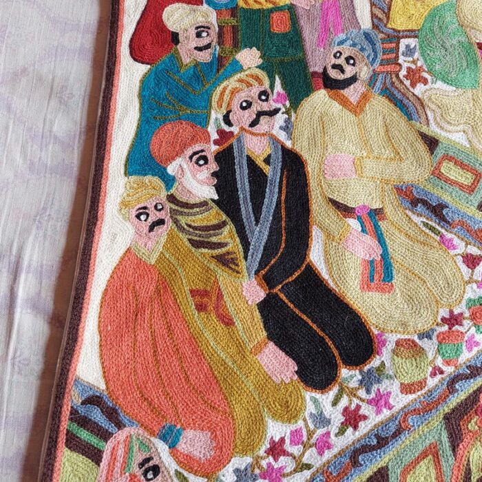 Mughal Darbar Wool Wall Hanging 5x3 - Image 3