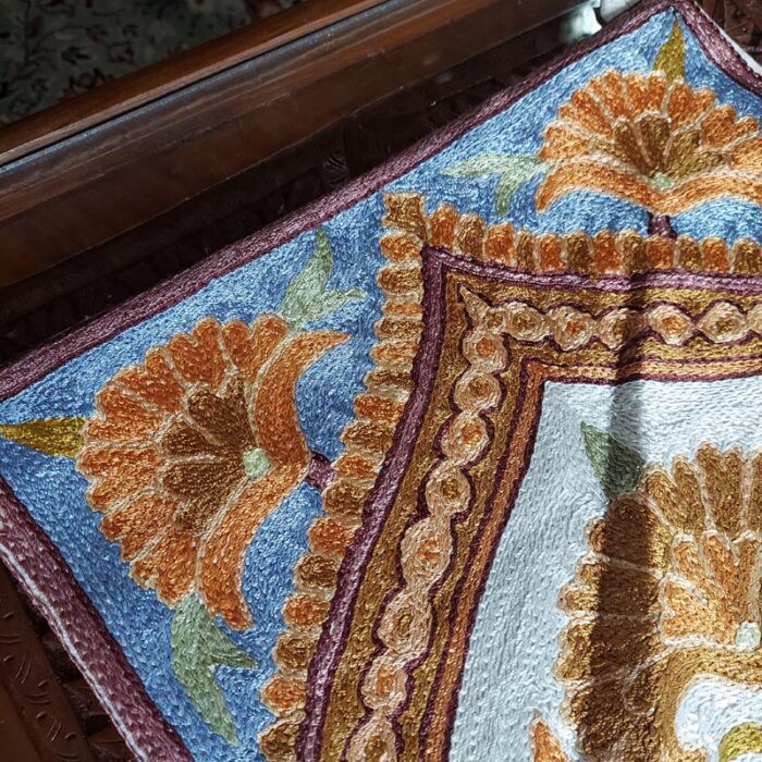 4×1 Posh Chainstitch Silk Handmade Runner or Wall Hanging - Image 3