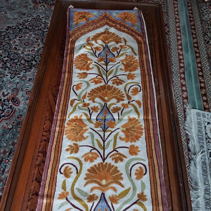 4×1 Posh Chainstitch Silk Handmade Runner or Wall Hanging - Image 2
