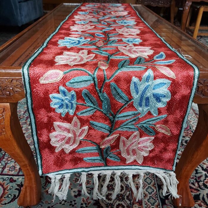 6×1 Wazul Chainstitch Silk Handmade Runner or Wall Hanging
