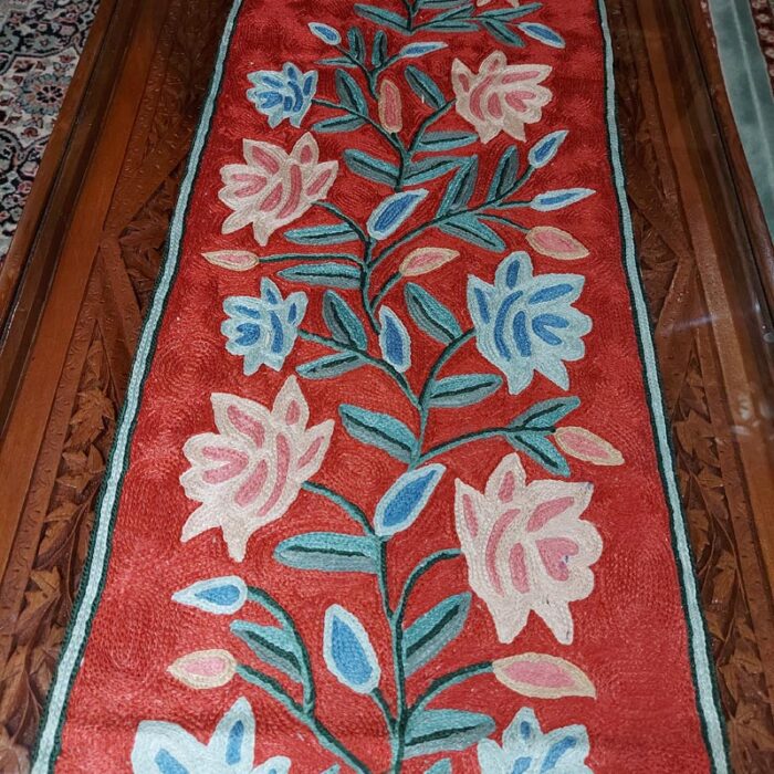 6×1 Wazul Chainstitch Silk Handmade Runner or Wall Hanging - Image 2