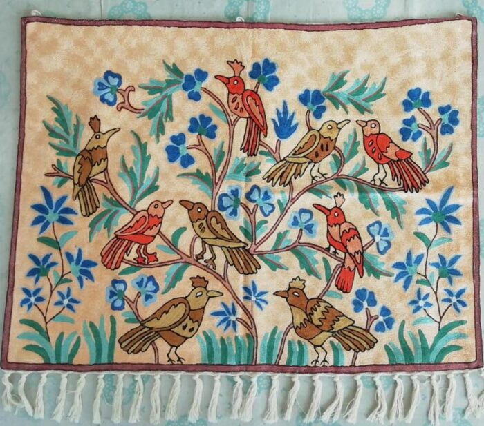 2x3 Silk Birds Wall Hanging