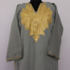 Grey Cashmilon Bobnal Pheran With Zaari Work
