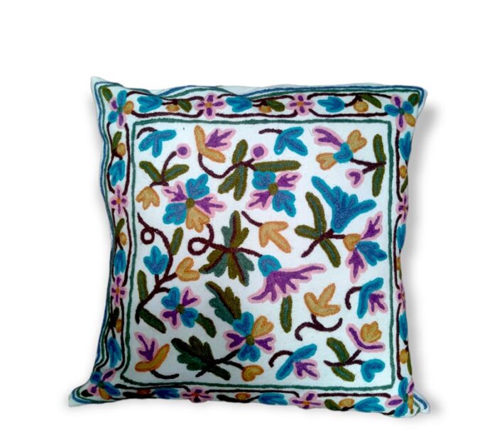 Chakor Embroidered Crewel 16×16 Cushion Cover