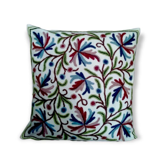 Chinar Embroidered Crewel 16×16 Cushion Cover