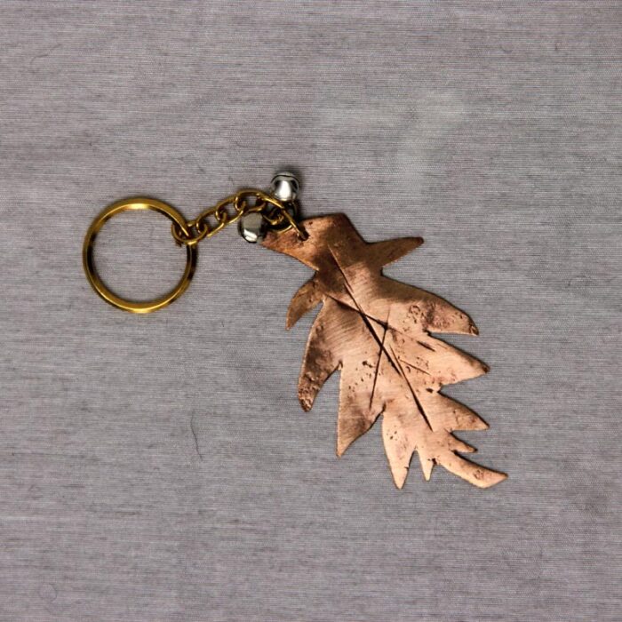 Leaf Shaped Copper Keychain