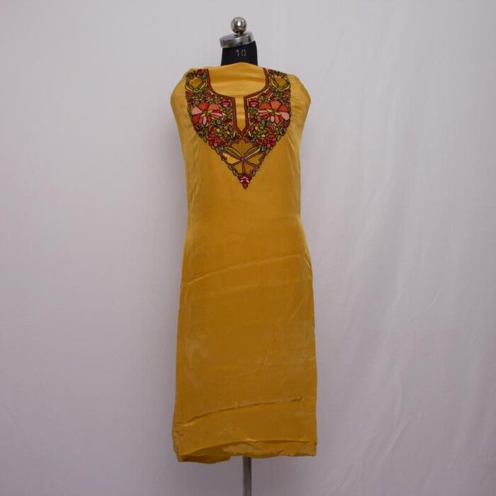Pure Crepe 3pc Suit with Aari Handwork - Image 3