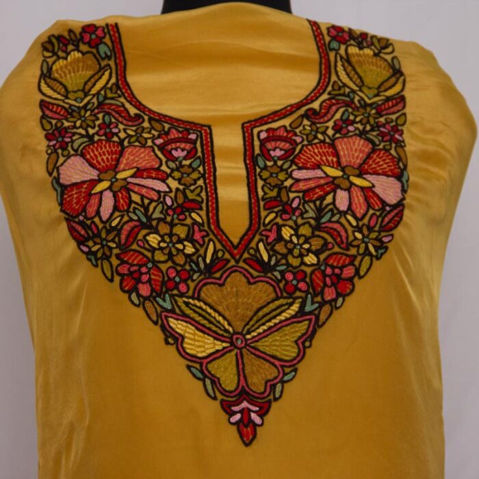 Pure Crepe 3pc Suit with Aari Handwork - Image 2