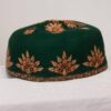 Dark Green Pure Pashmina Hand Sozni Cap