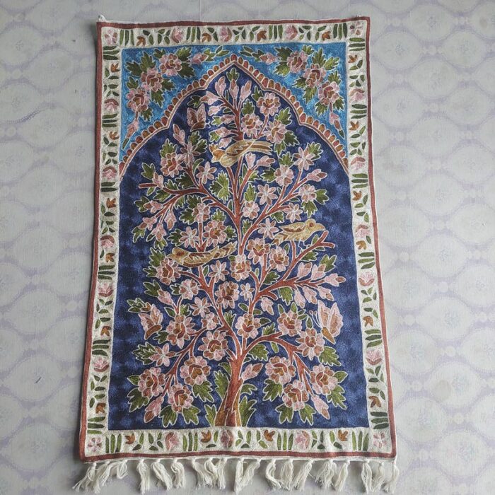 Blue Silk Tree of Life Wall Hanging 3x2ft