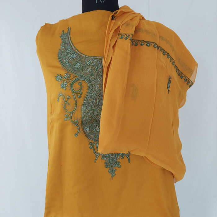 Pure Jam Cotton Light Yellow Hand Sozni 3pc Suit