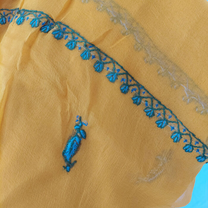 Pure Jam Cotton Light Yellow Hand Sozni 3pc Suit - Image 4